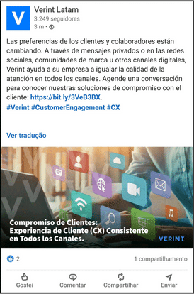 Verint Redes Sociais Post